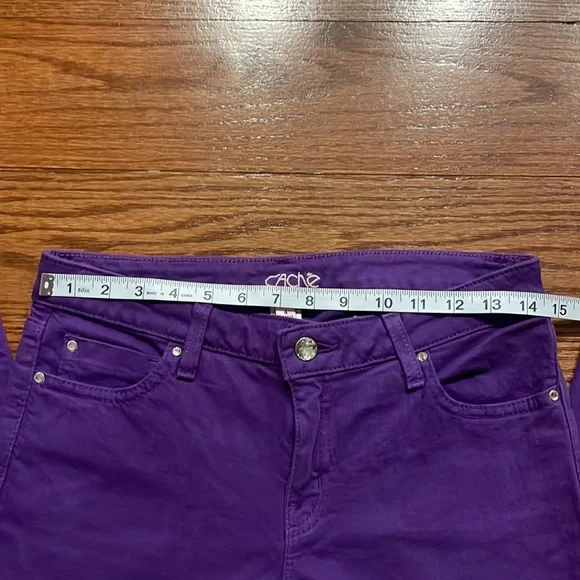 NWT CACHE vintage purple skinny stretch ankle jeans mid rise size 4 - Picture 9 of 9